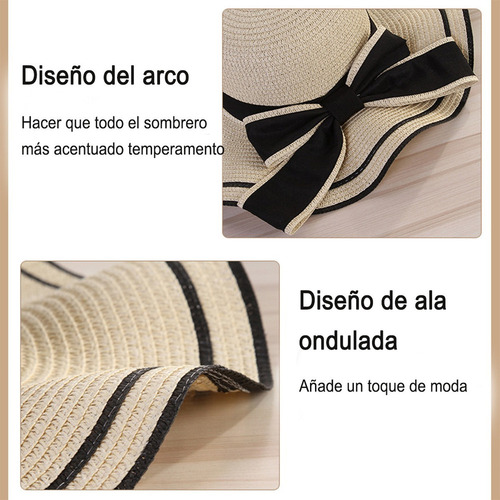 Wf Sombrero Para Sol Gorras Mujer Playa Visera Paja Gran