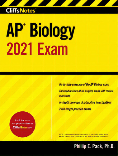 Cliffsnotes Ap Biology 2021 Exam, De Pack, Phillip E.. Editorial Lightning Source Inc, Tapa Blanda En Inglés