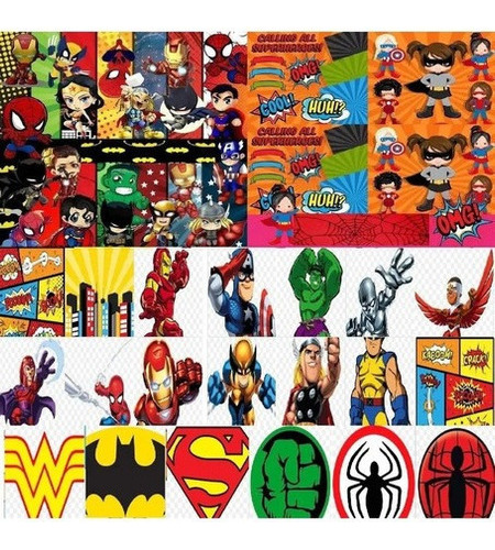 Kit Imprimible Editable Cumpleaños Super Heroes