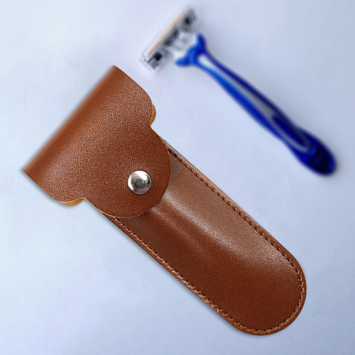 Travel Case Shaver Soft Ligero Para Maquinilla De Marrón
