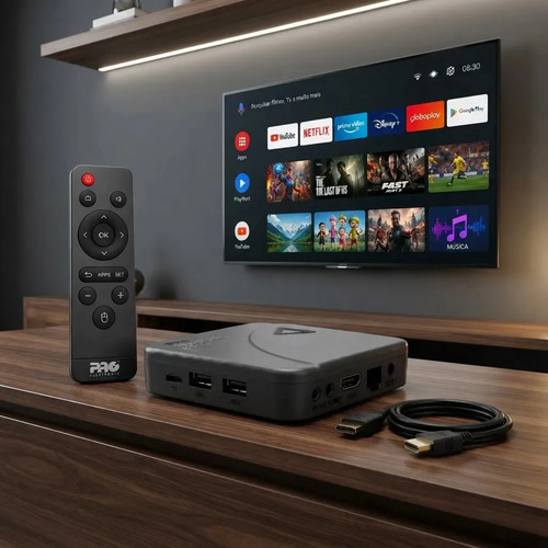 Tv Box Proeletronic SmartPro 4k, com Android 10 E 16gb Smart Box PROSB-3000/16GB