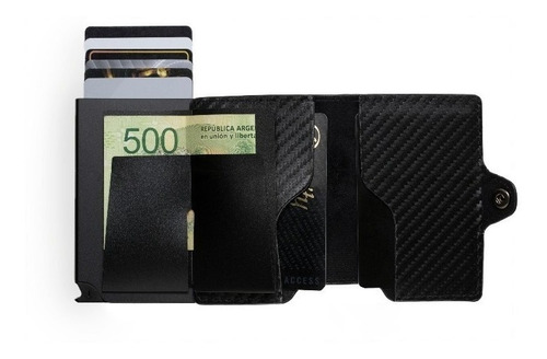 Imagen 4 de 4 de Billetera Walla Wallets Doble - Carbono Black