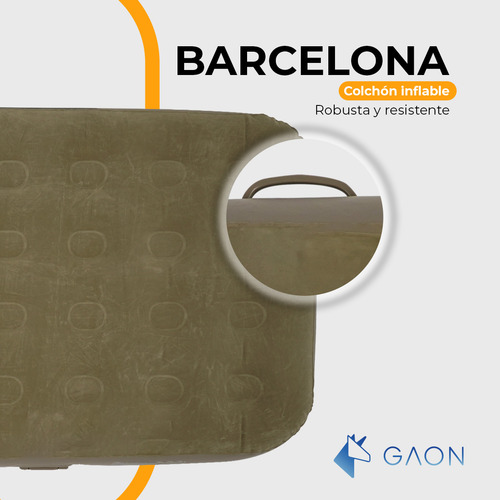 Colchon Inflable Individual Cama De Aire Portatil Camping Color Gris