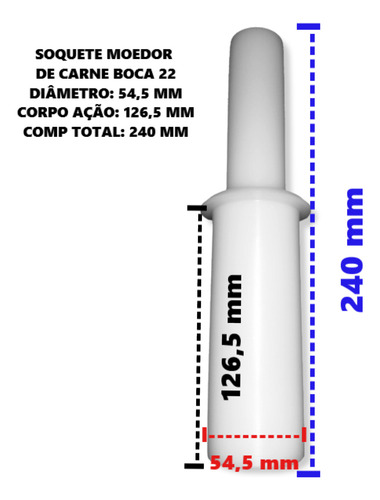 Soquete Ou Socador Para Moedor De Carne Boca 22