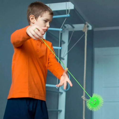 Pelota Erizo Luces Led Antiestrés Yoyo Squishy Apretable
