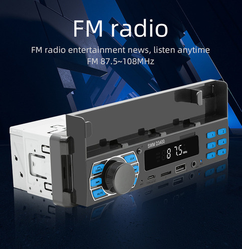 Auto Stereo Bluetooth Mp3 Radio Manos Libres Aux Fm Sd Usb