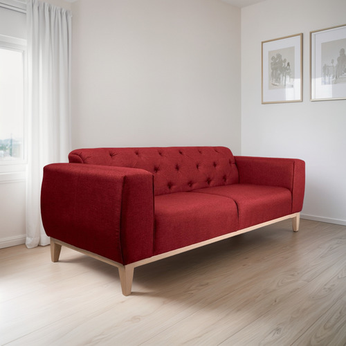 Sofá De 3 Plazas Arely Rojo Këssa Muebles