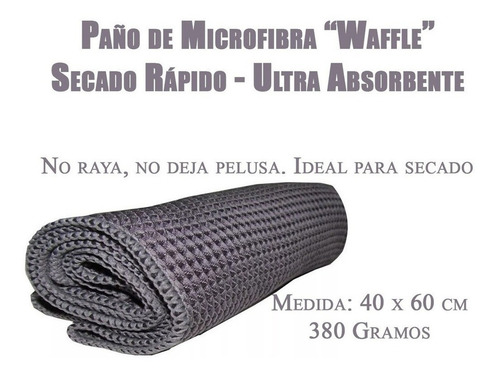 Pack X 2 Paños Microfibra Waffle 40x60 Secado Rapido Aj44