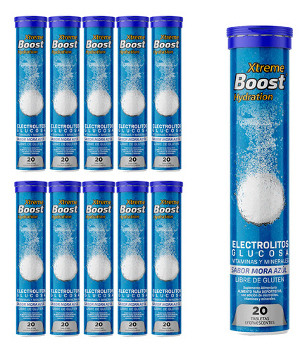 Xtreme Boost Bebida Isotónica Efervescentes X 20 Pack 10 Un