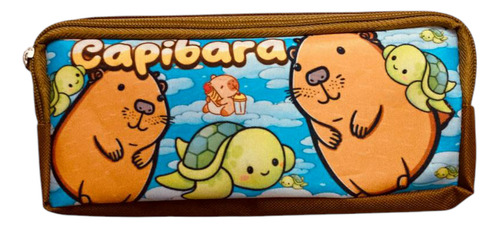 60 Lapicera Escolar Doble Cierre Capibara Caqui Capibara