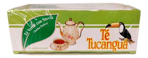 Té Verde Con Stevia 25 Saquitos Tucangua Apto Diabético X 2u