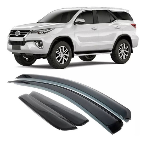 Defletor Calha De Chuva Hilux Sw4 4 Portas Tgpoli Preta