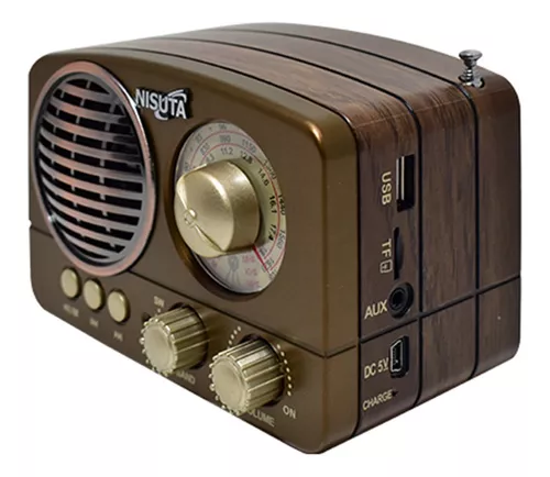 Radio Portatil Am Fm Vintage Retro Bluetooth Aux Kit X 3unid