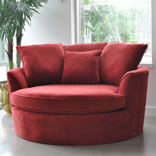Sillon Sofa Circular Redondo Living Chenille 1.30 Moderno