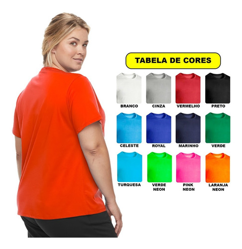 Imagem 2 de 3 de Camiseta Esportiva Plus Size Unissex Ideal Para Treinos