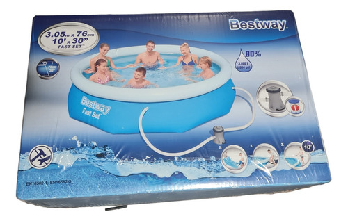 Piscina Redonda Inflable Bestway Fast Set 3800lts 305x76cm 