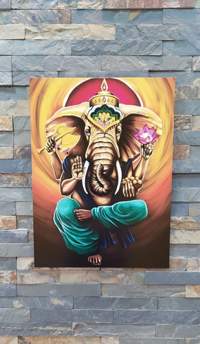 Cuadro Decorativo Dios Ganesha Hinduismo Yoga Meditación