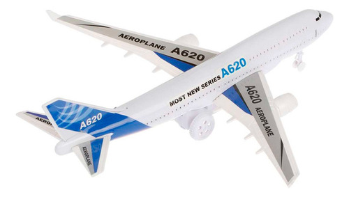 Avião Brinquedo Grande Fricção Acende Luzes E Som Aviãozinho Cor Branco
