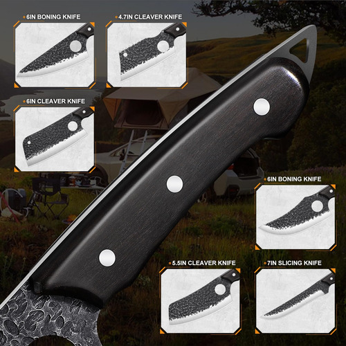 Juego 17 Cuchillos Chef Forjados Vikingos Barbacoa Acero Car