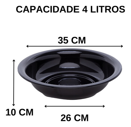 Kit Com Bacia N 35 E Jarra De Alumínio Preta Para Escalda Pé