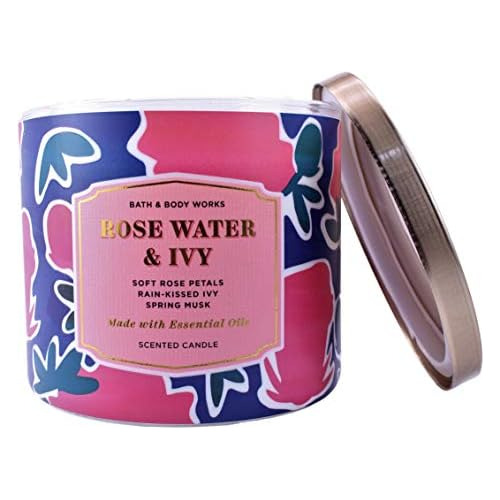 Vela De 3 Mechas Rosewater & Ivy De And Works, 14.5 Oz