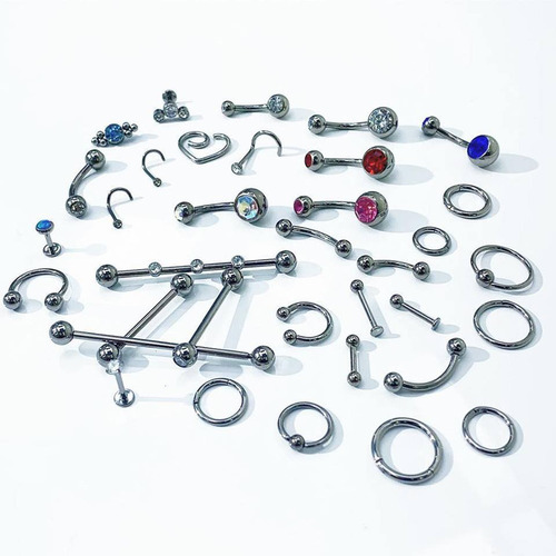 Imagen 3 de 3 de Piercing Doble Strass Titanio Piercing Argentina ®