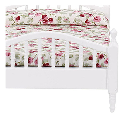 Conjunto De Mesa E Cadeira Floral Branco 1:12 Para Casa De