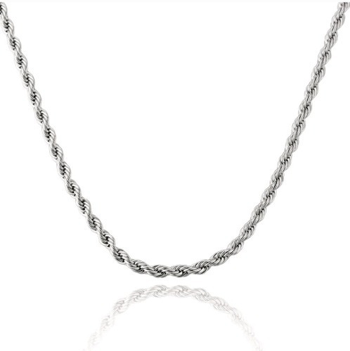 2 Cadenas Tourbillon Plata 40cm Y 4mm Regalo Hombre Mujer