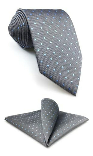 Corbata Para Hombre Corbatas De Puntos Grises Y Azules Para 