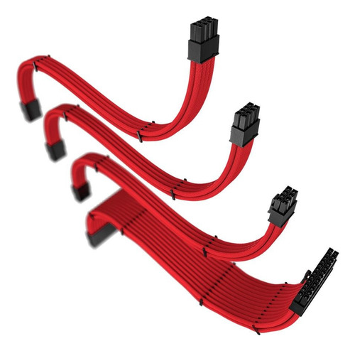 Kit Cabo Sleeved | Rise Mode | Vermelho 110v/220v