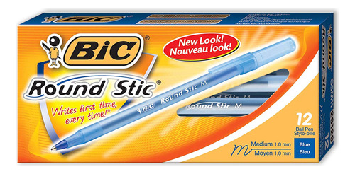 Bolígrafo Bic Round Stic Punta 1mm Azul Box X12 - Ncom