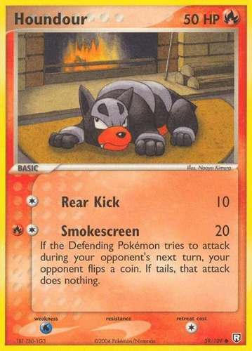 Cartas Pokemon Houndour 59/109 Played Team Rocket Returns 