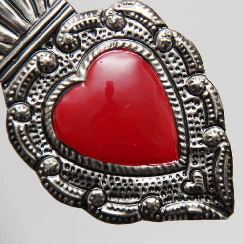 Corazón De Hojalata, Color Rojo. Tamaño Mediano.
