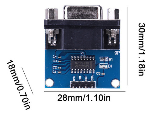 Placa Flash Max3232 Rs232 A Ttl Max232, 3,3 A 5,5 V, Hembra