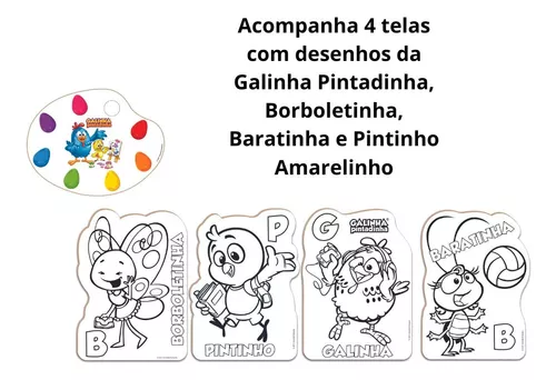 Kit Pintura Galinha Pintadinha Cavalete Tintas e Tela Infantil​ - Camilo's  Variedades