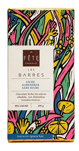 Leche Almendras S/a Añadida 33% Cacao Barra 100g La Fête Cho