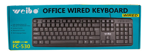 Teclado espanhol Weibo Usb Qwerty