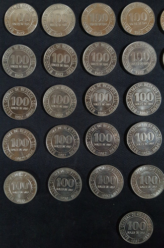 Lote Antiguas Monedas De 100 Soles De Oro Peruanas Unc (Usado)