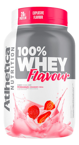 100% Whey Protein Flavour 2 Libras Atlhetica - Frutilla 