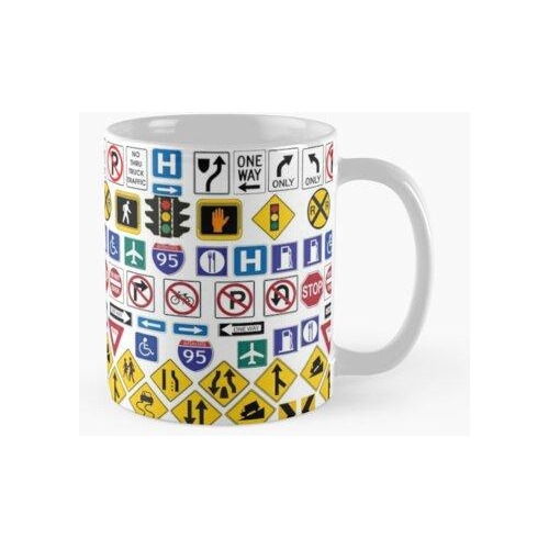 Taza Señales De Tráfico, Señales De Reglamentos Calidad Prem