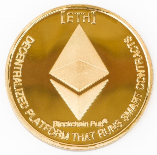 Moneda Ethereum Metalica Gold  ( Entrega Inmediata )