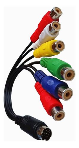 S-video De 10 Pines A Rgb Hembra 6 Rca 10 Pines Din S-video