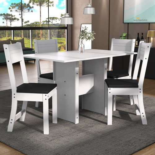 Juego De Comedor Siena 4 Puestos Color Blanco 78x108x68