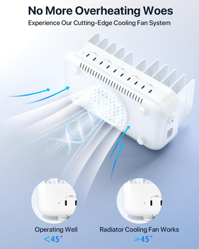 Estación De Carga Múltiple Usb-c 100w Con 10 Puertos