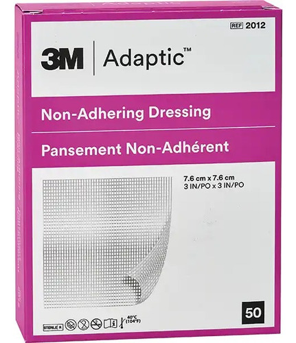 3m Adaptic 7.6x7.6 Cm Caja 50 Pz, No Fact. Blanco