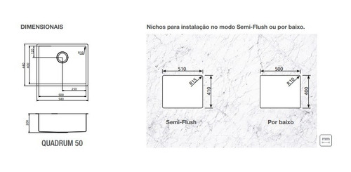 Imagem 4 de 6 de Cuba Quadrum 50 Black Tramontina 50x40cm 94007/503