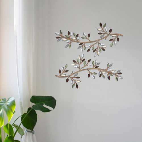 Arte De Parede De Metal, Decoração De Galhos De Oliveira E F