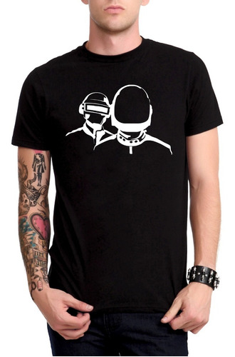 Playeras Para Hombre Alfa Negras Daft Punk Diseños Cascos