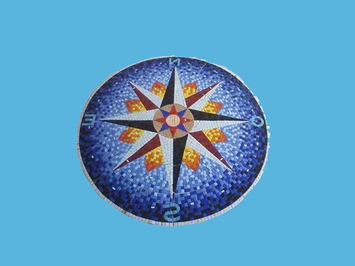 Imagen 2 de 9 de Mosaico Figura Rosa De Los Vientos P.alberc De 1.00 Mt.