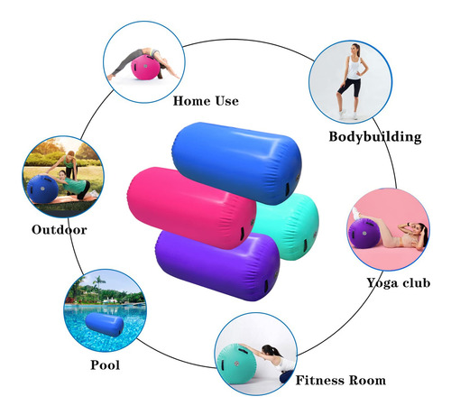 Colchoneta Inflable Redonda Para Entrenar Gimnasia 140 Cm